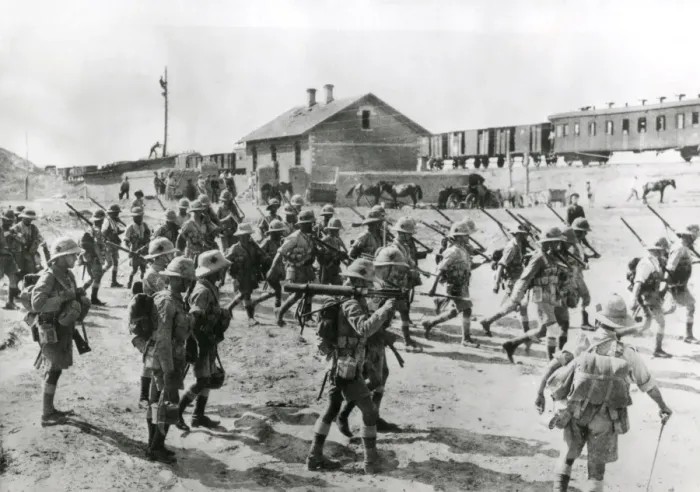 Framed Print : North Staffordshire soldiers on road to Baku, WW1 Framed Print : North Staffordshire soldiers on road to Baku, WW1