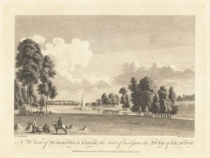 Framed Print : North-west view of Wakefield Lodge in Whitlebury Forest, 18th ce Framed Print : North-west view of Wakefield Lodge in Whitlebury Forest, 18th ce