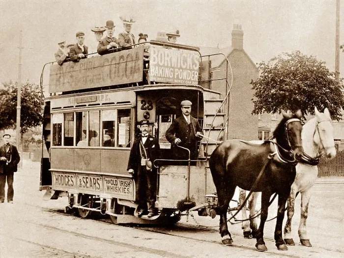 Framed Print : Northampton Horse Tram early 1900s Framed Print : Northampton Horse Tram early 1900s