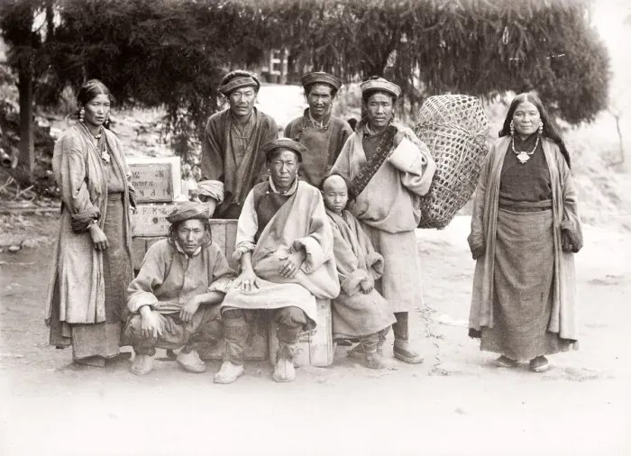 Framed Print : Northern India, group, Tibetan, Nepalse, Bhutia? Framed Print : Northern India, group, Tibetan, Nepalse, Bhutia?