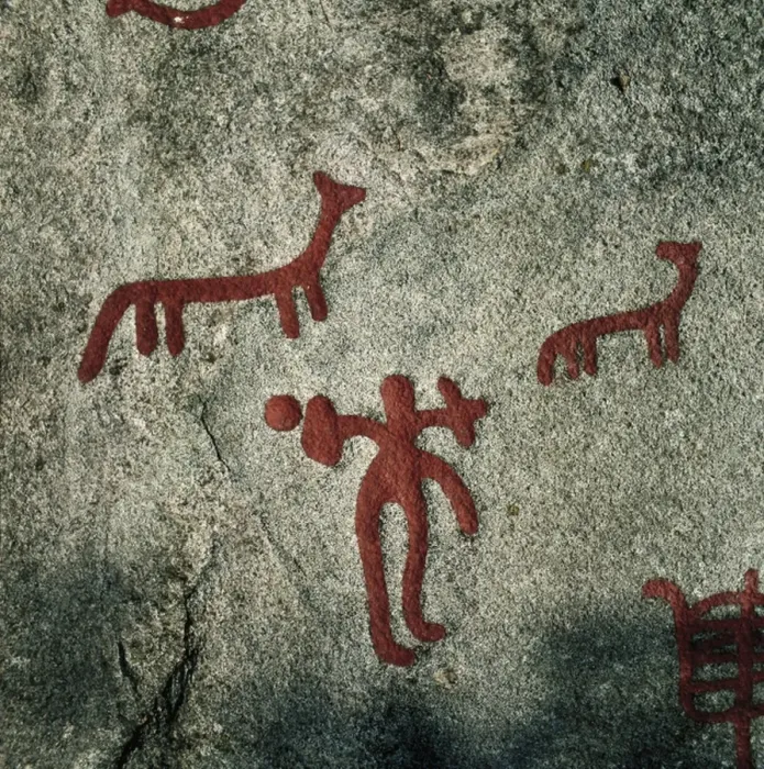 Framed Print : NORWAY. Begby. Zoomorphic figures (1000 BC) Framed Print : NORWAY. Begby. Zoomorphic figures (1000 BC)