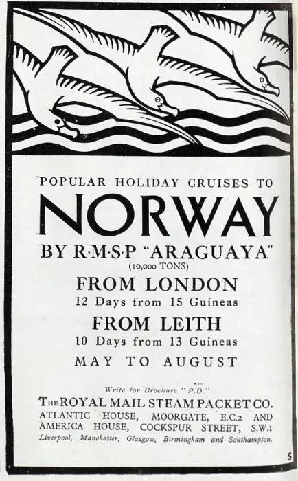 Framed Print : Norway cruises advert Framed Print : Norway cruises advert