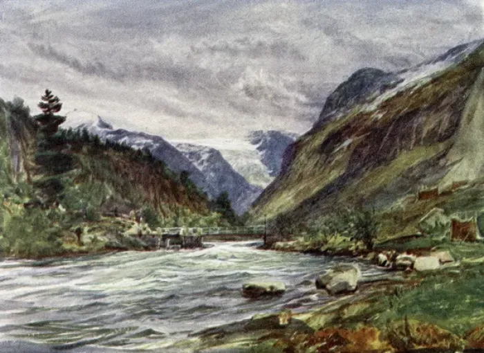 Framed Print : Norway / Loen Elv 1909 Framed Print : Norway / Loen Elv 1909