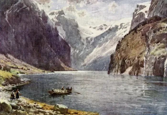 Framed Print : Norway / Naerofjord 1914 Framed Print : Norway / Naerofjord 1914