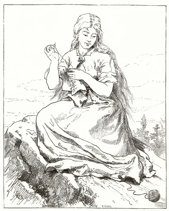 Framed Print : A Norwegian huldre, whose everyday appearance is calculated to deceive the naive countryman. Date: 1879 Framed Print : A Norwegian huldre, whose everyday appearance is calculated to deceive the naive countryman. Date: 1879