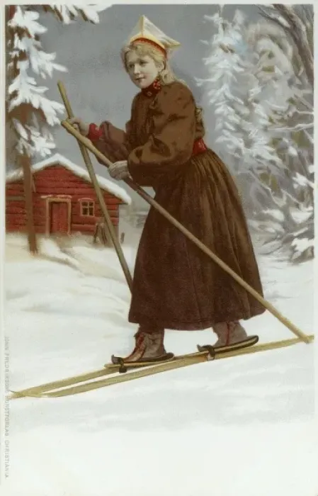 Framed Print : Norwegian Types (1 / 5) - Lady on Skis Framed Print : Norwegian Types (1 / 5) - Lady on Skis