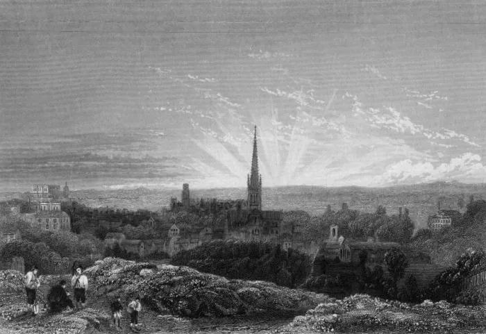 Framed Print : Norwich. General view of Norwich, Norfolk, from the East Hill Date: 1837 Framed Print : Norwich. General view of Norwich, Norfolk, from the East Hill Date: 1837