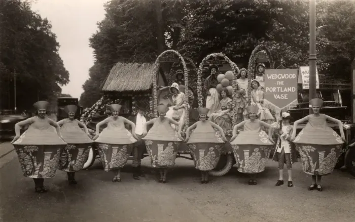 Framed Print : Norwich - Carnival - Seven Women as Portland Vase - Wedgwood Framed Print : Norwich - Carnival - Seven Women as Portland Vase - Wedgwood