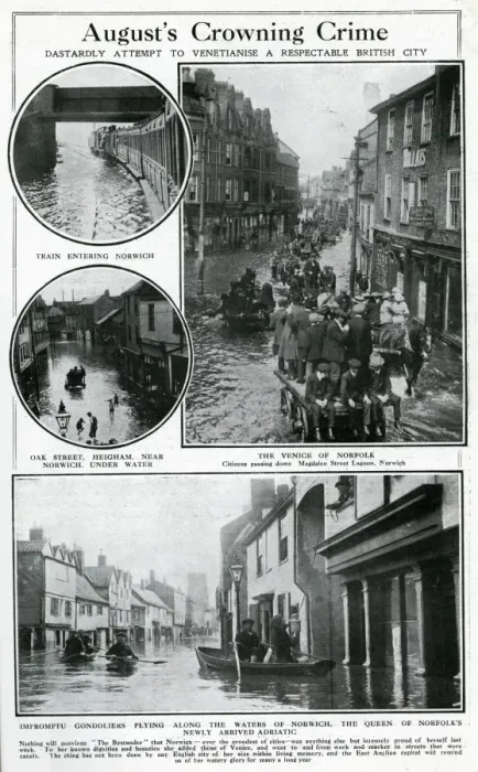 Framed Print : Norwich flooded 1912 Framed Print : Norwich flooded 1912