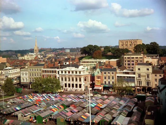 Framed Print : Norwich - The Market Place Framed Print : Norwich - The Market Place