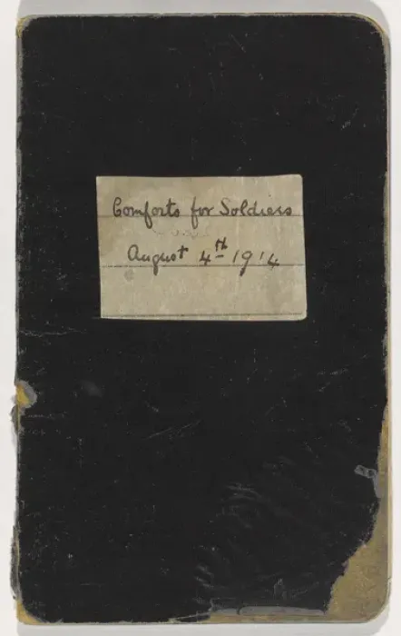 Framed Print : Notebook recording quantities of comforts for soldiers Framed Print : Notebook recording quantities of comforts for soldiers