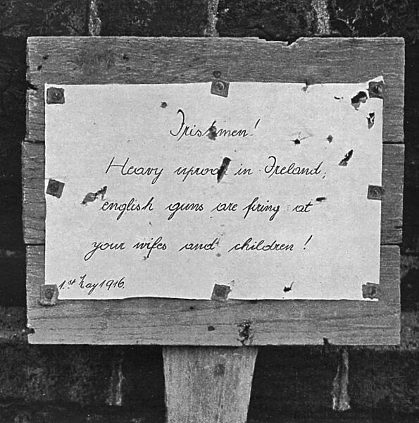 Notice to Irish Munsters from Germans, 1916