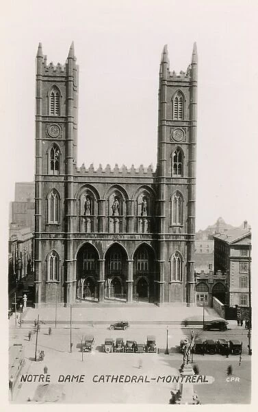 Historic Photo Print Canada Montreal circa 1915 Notre Dame Cathedral 