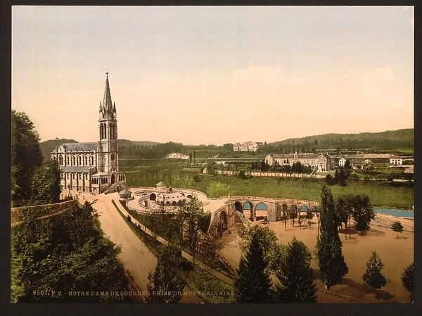 Notre Dame from Mount Calvary, Lourdes, Pyrenees, France