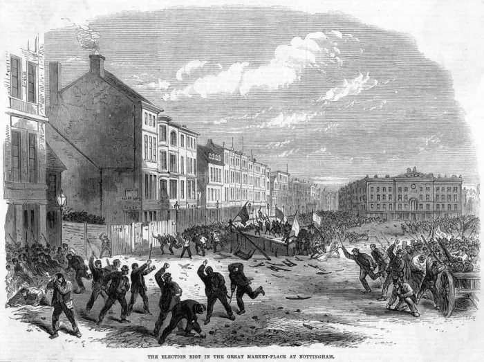 Framed Print : NOTTINGHAM RIOT 1865 Framed Print : NOTTINGHAM RIOT 1865