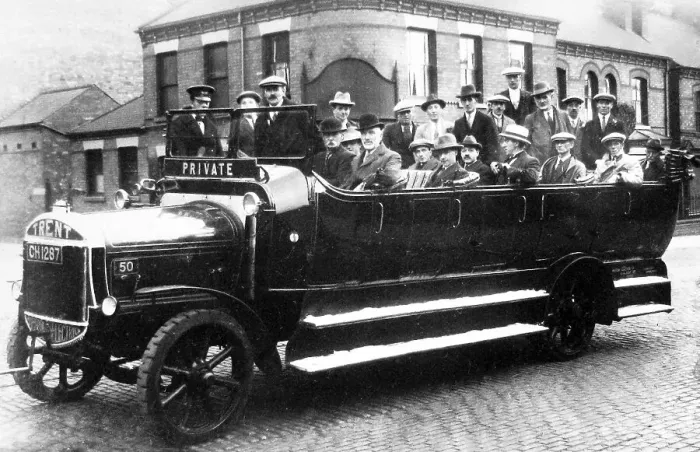 Framed Print : Nottingham Trent Bus charabanc outing early 1900s Framed Print : Nottingham Trent Bus charabanc outing early 1900s