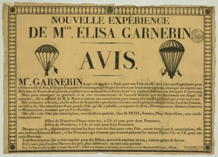 Framed Print : Nouvelle experience de Mlle. Elisa Garnerin Framed Print : Nouvelle experience de Mlle. Elisa Garnerin