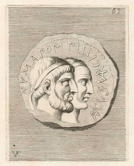 Framed Print : Numa Pompilius and Ancus Martius, legendary kings of Rome Framed Print : Numa Pompilius and Ancus Martius, legendary kings of Rome