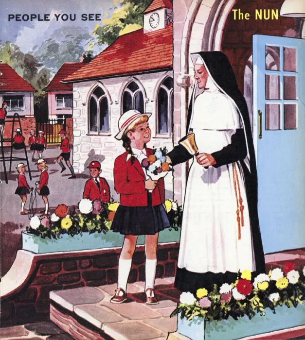 Framed Print : The Nun. People You See, from Teddy Bear magazine, 1966. Date: 1966 Framed Print : The Nun. People You See, from Teddy Bear magazine, 1966. Date: 1966