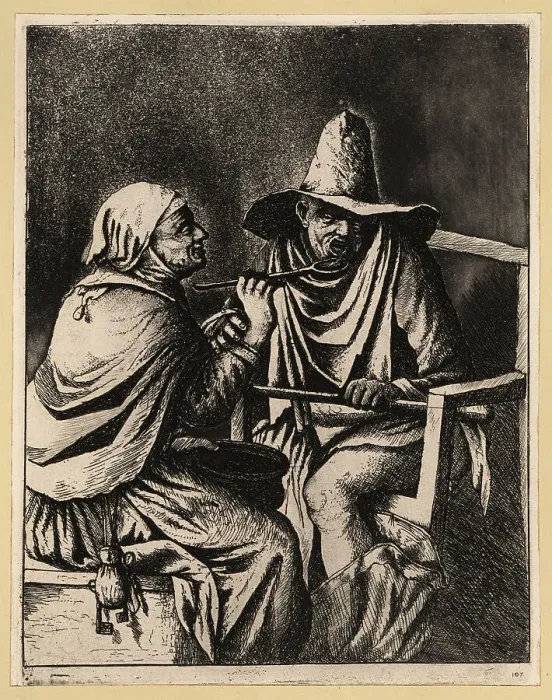 Framed Print : A nun spoon-feeding a man from a large bowl, 17th century Framed Print : A nun spoon-feeding a man from a large bowl, 17th century