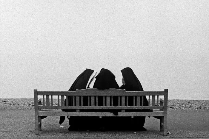 Framed Print : Nuns on a bench at Deal, Kent Framed Print : Nuns on a bench at Deal, Kent