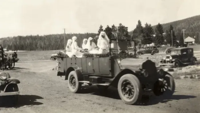 Framed Print : Nuns in charabanc Framed Print : Nuns in charabanc