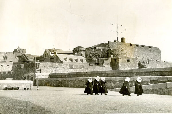 Nuns returning to their convent, Castle Cornet, Guernsey