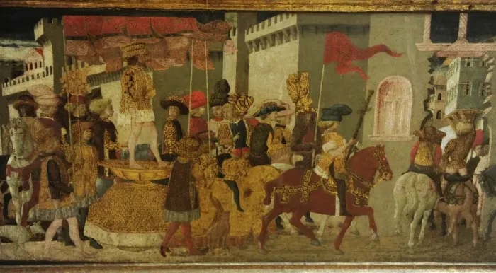Framed Print : Nuptial Chest. 15th century, By Giovanni di Ser Giovanni Lo Framed Print : Nuptial Chest. 15th century, By Giovanni di Ser Giovanni Lo