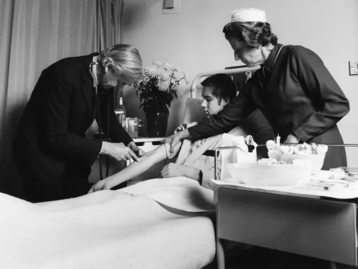 Framed Print : Nurse, doctor and patient at the Medical Centre, Hendon Framed Print : Nurse, doctor and patient at the Medical Centre, Hendon