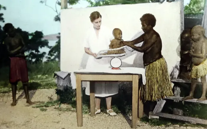 Framed Print : Nurse weighing a baby, Christian Missionary, Port Moresby Framed Print : Nurse weighing a baby, Christian Missionary, Port Moresby
