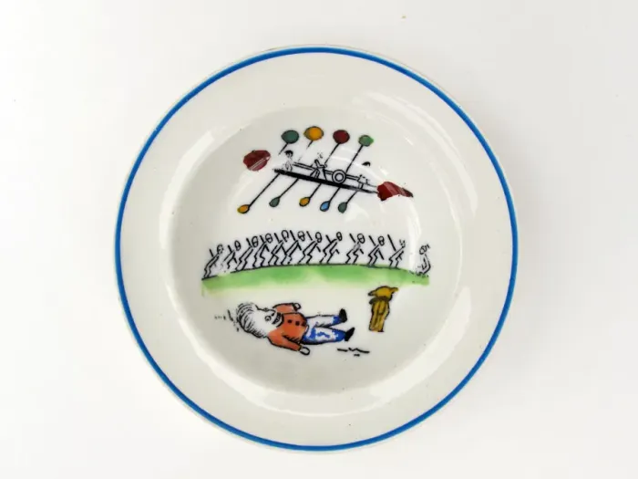 Framed Print : Nursery plate hand-painted - design by Daisy Makeig-Jones Framed Print : Nursery plate hand-painted - design by Daisy Makeig-Jones
