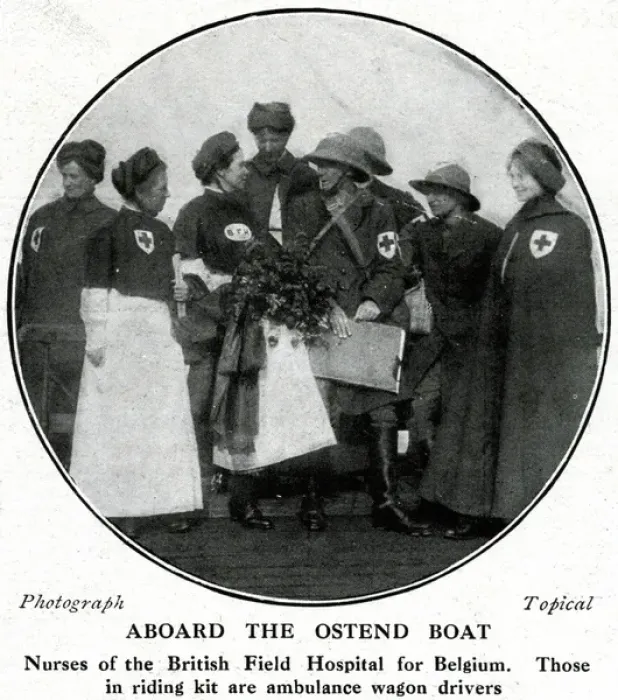 Framed Print : Nurses on board boat for Belgium, WW1 Framed Print : Nurses on board boat for Belgium, WW1