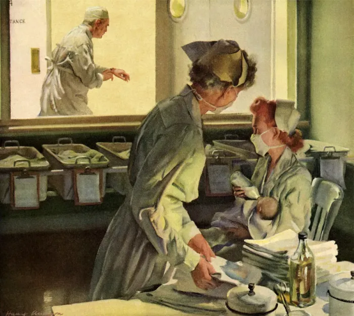 Framed Print : Nurses in Hospital Date: 1944 Framed Print : Nurses in Hospital Date: 1944