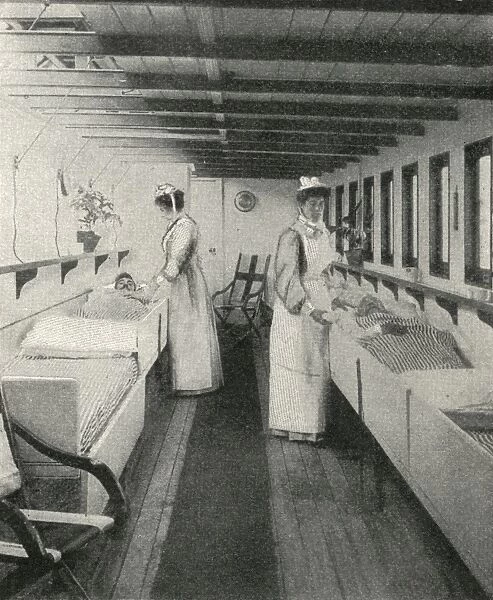 Nurses inside the river ambulance Geneva Cross