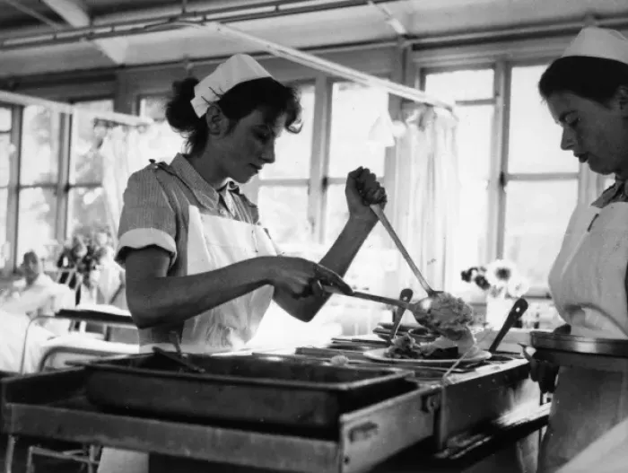 Framed Print : Nurses Serving Food Framed Print : Nurses Serving Food