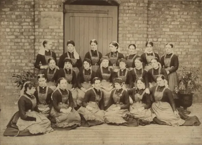 Framed Print : Nurses at Withington, Lancashire Framed Print : Nurses at Withington, Lancashire