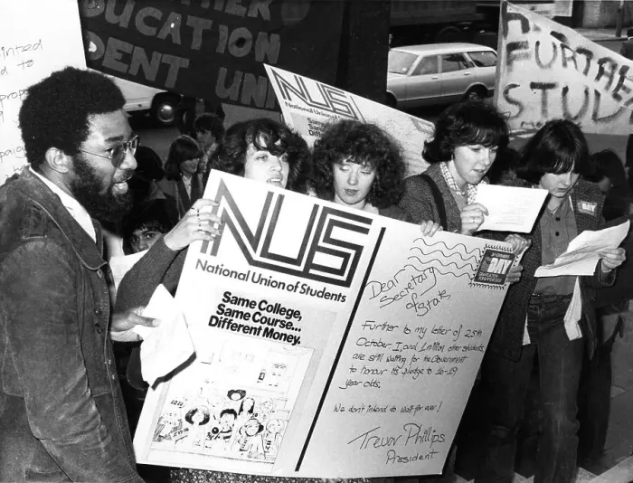 Framed Print : NUS President Trevor Phillips and campaigners Framed Print : NUS President Trevor Phillips and campaigners