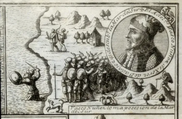 Framed Print : NUхZ DE BALBOA, Vasco (1475-1517). Spanish discoverer Framed Print : NUхZ DE BALBOA, Vasco (1475-1517). Spanish discoverer