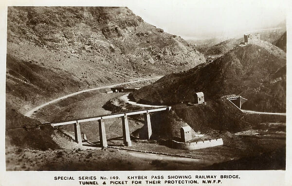 NWFP - Khyber Pass - Showing Railway Bridge, Tunnel