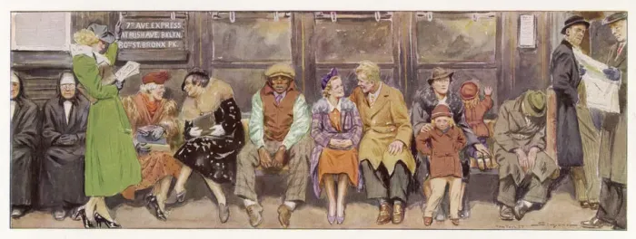 Framed Print : NY SUBWAY PASSENGERS 1 Framed Print : NY SUBWAY PASSENGERS 1