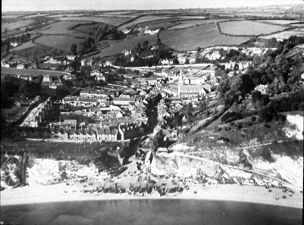 O E Simmonds aerial view of Beer Devon