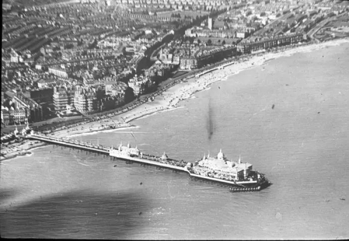 Framed Print : O E Simmonds aerial view of Eastbourne Sussex Framed Print : O E Simmonds aerial view of Eastbourne Sussex
