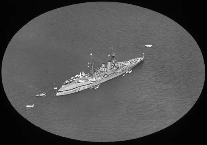 Framed Print : O E Simmonds aerial view of a Royal Navy warship Framed Print : O E Simmonds aerial view of a Royal Navy warship