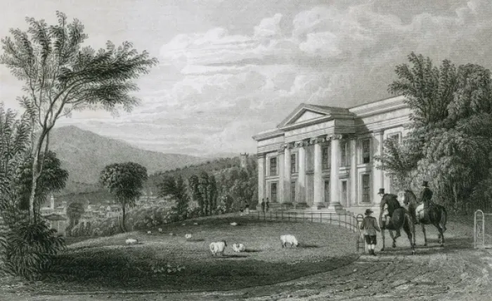 Framed Print : OAKLANDS. Sheep graze on the lawns of Oaklands Framed Print : OAKLANDS. Sheep graze on the lawns of Oaklands