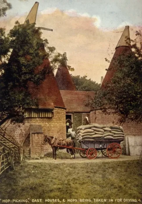 Framed Print : Oast Houses 1908 Framed Print : Oast Houses 1908