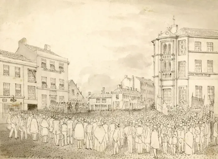 Framed Print : Oastler speech in Huddersfield 1844 Framed Print : Oastler speech in Huddersfield 1844