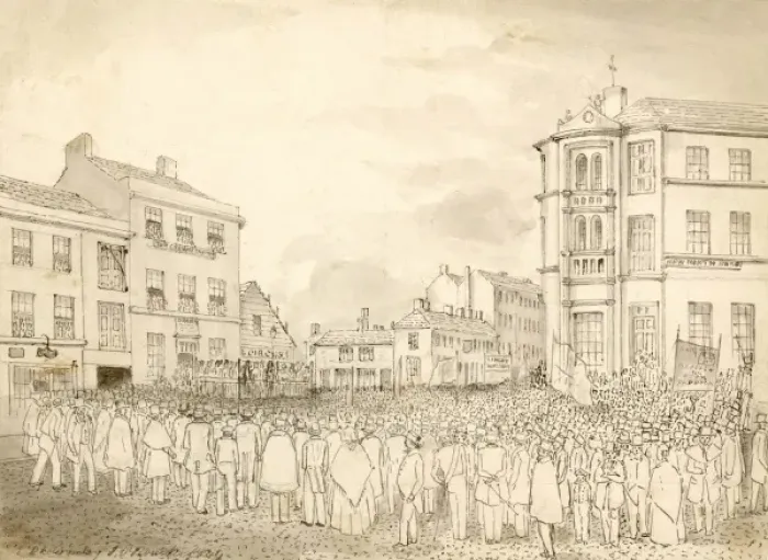 Framed Print : Oastler speech in Huddersfield 1844 Framed Print : Oastler speech in Huddersfield 1844