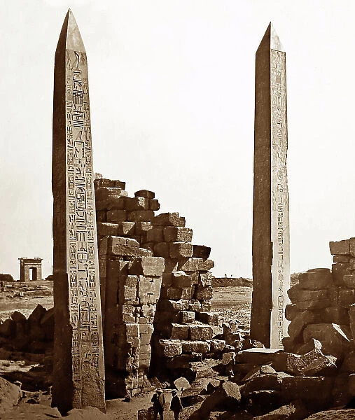 Obelisks at Luxor, Egypt, Victorian period