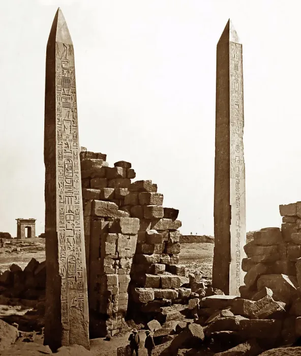 Framed Print : Obelisks at Luxor, Egypt, Victorian period Framed Print : Obelisks at Luxor, Egypt, Victorian period