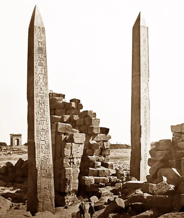 Framed Print : Obelisks at Luxor, Egypt, Victorian period Framed Print : Obelisks at Luxor, Egypt, Victorian period